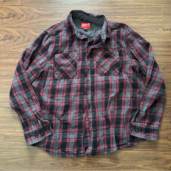 Coleman Red and Gray Flannel Shirt - Picture 1 of 5